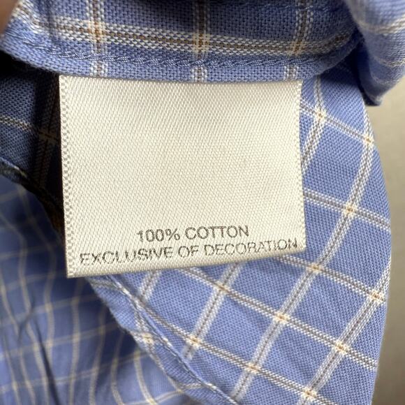 Men's Cremieux Blue Plaid Short Sleeve Button Up Shirt Size XL - Picture 4 of 7